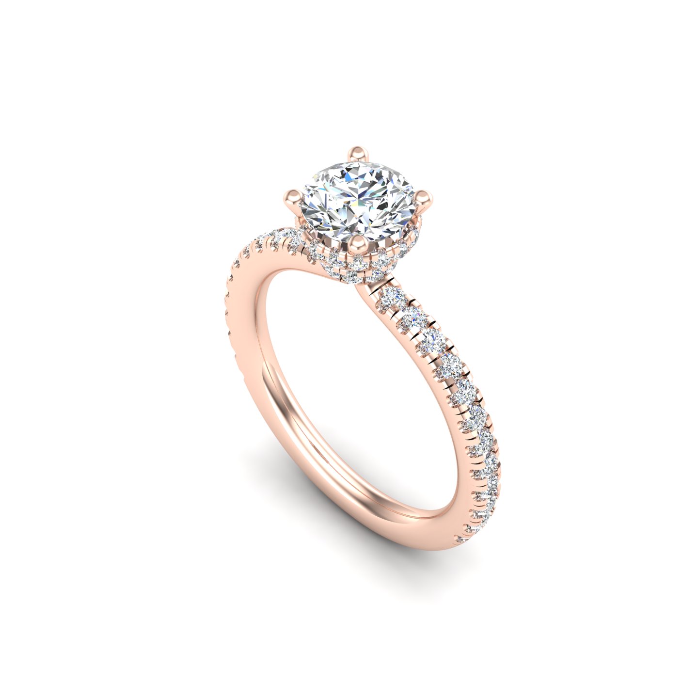 Amanda Double Hidden Halo Engagement Ring